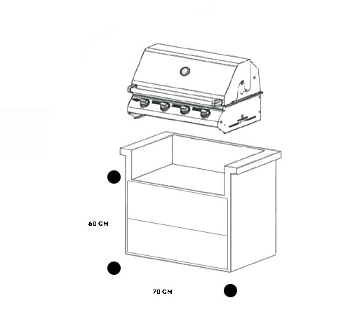 Module of Outdoor Kitchen BBQ with drawers G70.1