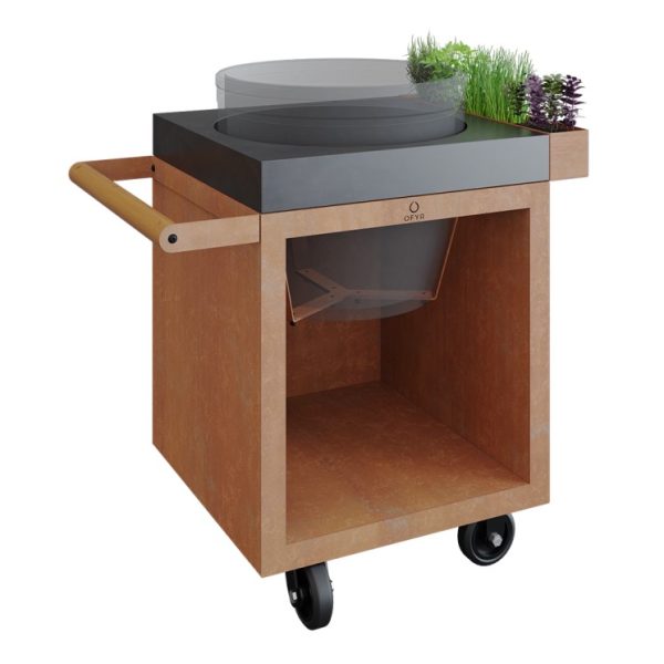 OFYR Kamado Table Corten 65 PRO Concrete BGE