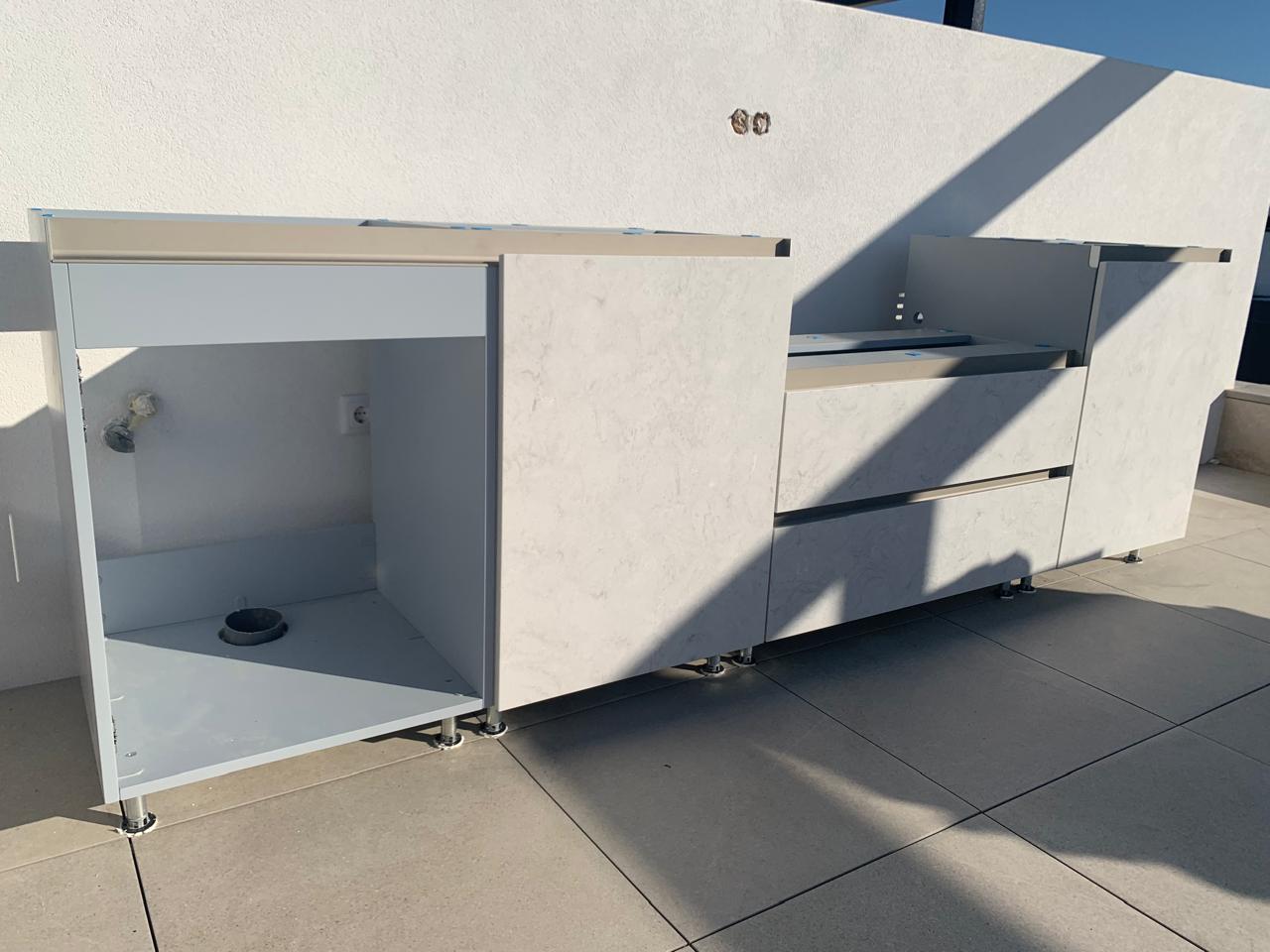 Outdoor Kitchen with Stone Facades