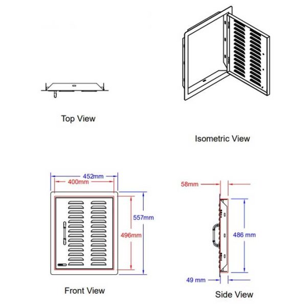 BULL Vented Fire Feature Door Stainless Steel 304