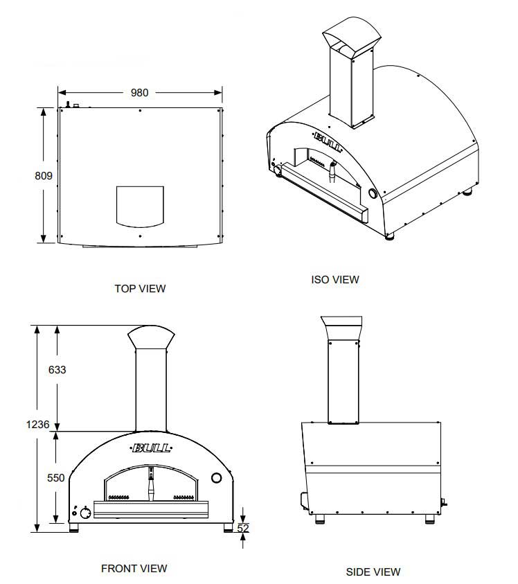BULL-Extra-Large-Gas-Pizza-Oven-80x60cm-5 BULL Extra Large Gas Pizza Oven 80x60cm