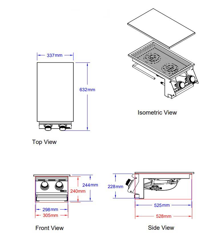 BULL-Slide-In-Double-Side-Burner-Stainless-Steel-304-4 BULL Slide-In Double Side Burner Stainless Steel 304